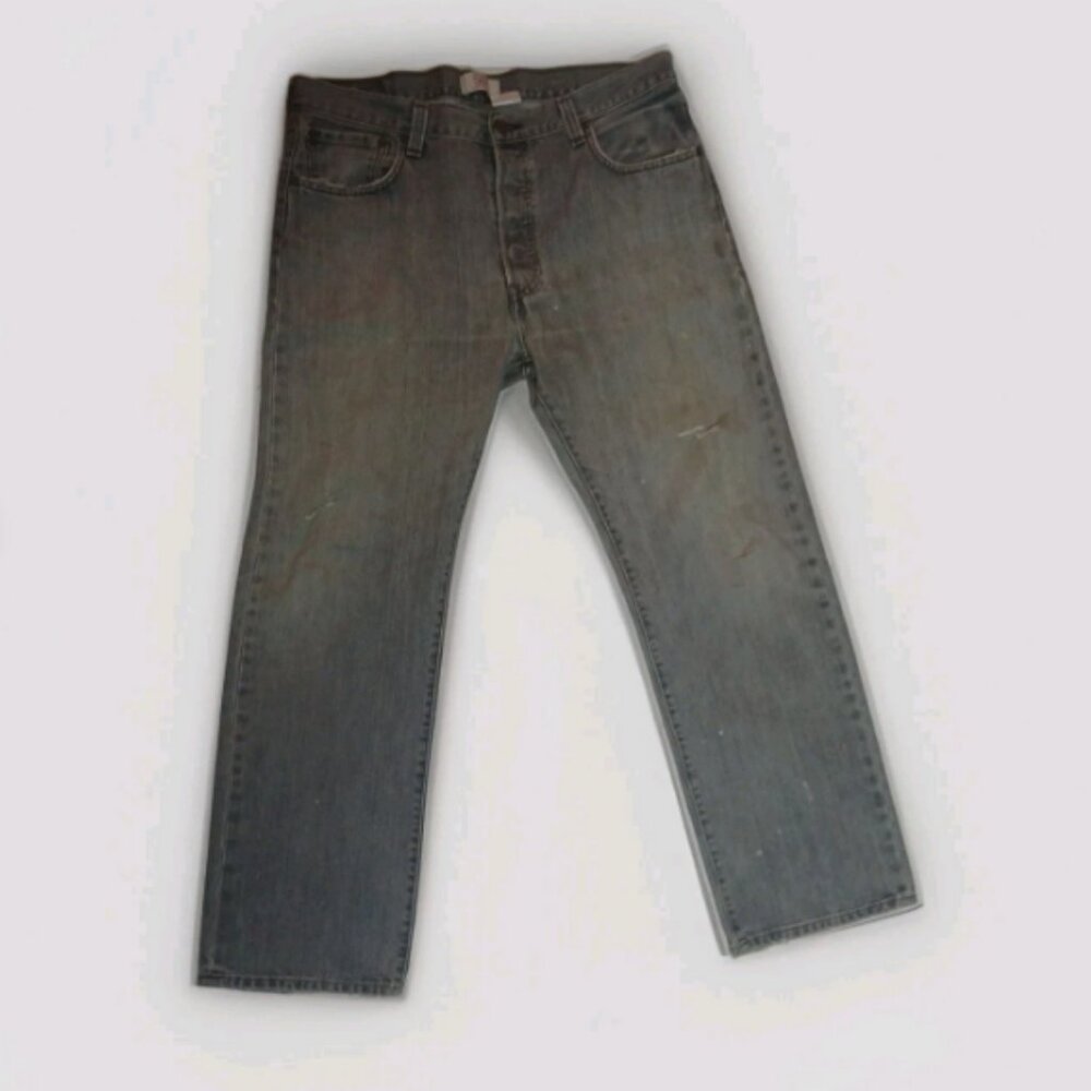 Levis 501 Original Fit Jeans Straight Leg Button Fly 100% Cotton Grey Gray